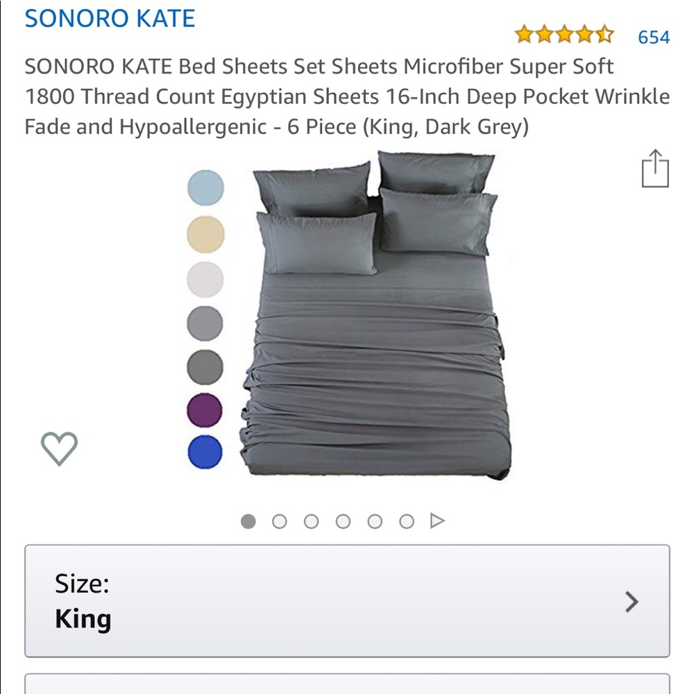 Brand new (still in bag) Sonoro Kate King sheets